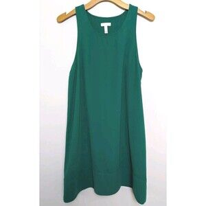 Leith Racer Back Summer Tank Knee Length Shift Dress Sleeveless  Green SZ M